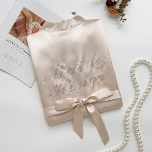 Хит продаж, 2025 Свадебный халат со стразами, платья подружки невесты, шелковая Свадебная сексуальная ночная рубашка, Женская длинная стильная - Product Image 3