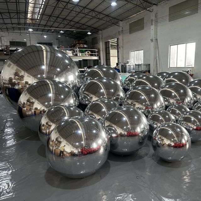 Giant Party Event Decoration Use Shinny PVC Floating Mirror Balloon Inflatable Mirrored Sphere Ball