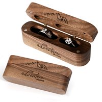 Bague marron clair de luxe écologique Mini boîte à bijoux Bague de mariage personnalisée Boîtes ovales en bois Boîte de rangement pour bague Cadeau de fiançailles