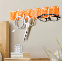 6 en 1 en plastique multifonction non perforé crochet de porte crochets muraux en gros pour cuisine salon