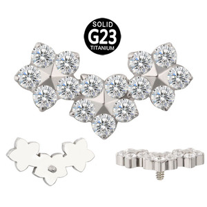 G23 Titan Body Piercing Schmuck 16G Innengewinde <span class=keywords><strong>3</strong></span> CZ Ohr Nase Labret Stud Lip Ring Oberteil - Product Image 1