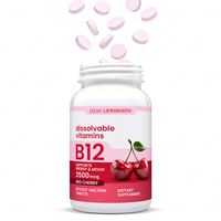 Lifeworth Méthylcobalamine Vitamine B12 60 Comprimés Soutien Immunitaire Complément Alimentaire pour Adultes