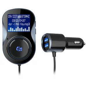 China dual USB car MP3 FM Transmitter for car radio with wire