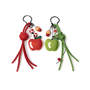 Porte-clés Série Pomme Rouge Vert Forme Pomme EVA Mousqueton avec Perles de Corde 300 Pièces par Boîte - Product Image 2