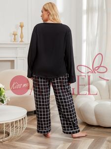 จูบฉัน ANGEL ชุดนอนขนาดใหญ่หญิงฤดูใบไม้ร่วงและฤดูหนาวไขมัน <span class=keywords><strong>mm200</strong></span> แคตตี้คอวีสีดําแขนยาวชุดสูท - Product Image 6