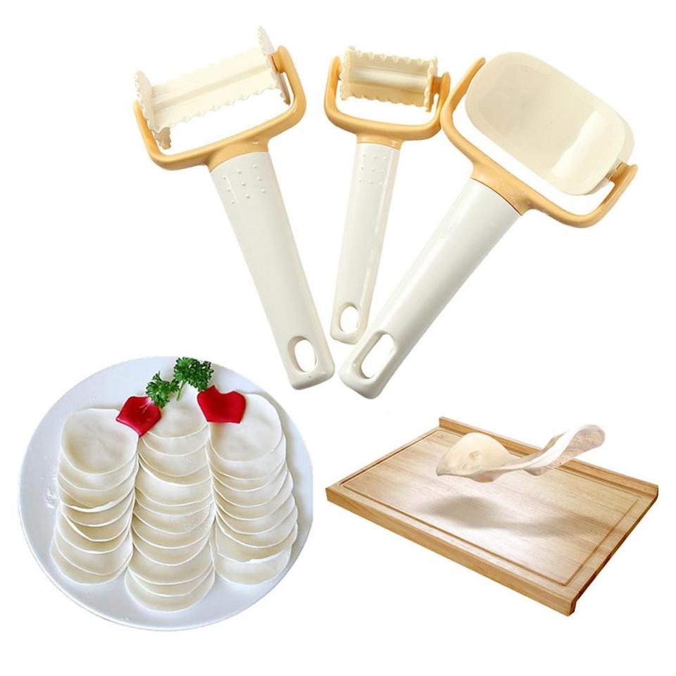 Cortador de galletas, kit de moldes de galletas de plástico de 3 piezas, cortador multifuncional, accesorios de cocina, herramienta para pizza, pastel, pan, herramienta de decoración de bricolaje