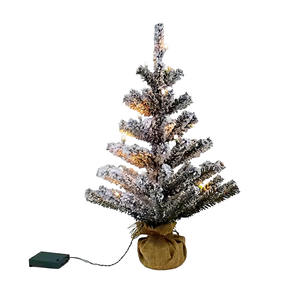 Árbol de Navidad Artificial Preiluminado Ecológico de 60 cm (alto) con Nieve Artificial de PVC, Base de Lona con Funcionamiento a Pilas para Hogar, Hotel, Oficina, Fiesta - Product Image 1