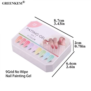 <span class=keywords><strong>Gel</strong></span> de pintura de uñas sin limpieza de 9 rejillas, consistencia gruesa para mezcla de degradado, diseño de arte fácil, <span class=keywords><strong>Gel</strong></span> de pintura Pat - Product Image 2
