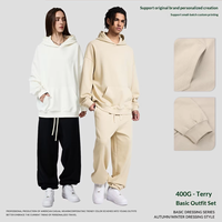 Nouvelle Collection Automne/Hiver – Ensemble Couple Décontracté Oversize à Capuche Manches Longues Style Urbain Instagram – 400g