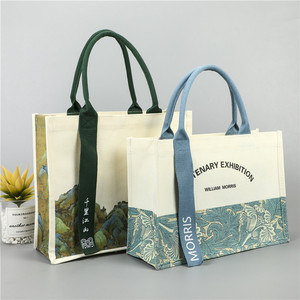 Cent sacs fourre-tout en toile de coton premium, épaissis, laminés, impression 3D personnalisable, vente en gros, emballage général - Product Image 1