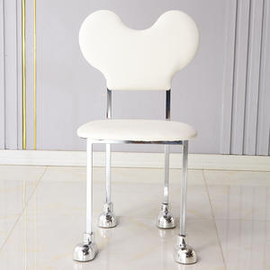 Silla de <span class=keywords><strong>Mickey</strong></span> moderna para el hogar, sala de estar, silla de comedor de ocio de Metal, silla de maquillaje con respaldo de dormitorio de lujo ligera personalizada - Product Image 5