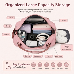 Bolsa <span class=keywords><strong>de</strong></span> Gimnasio Impermeable <span class=keywords><strong>de</strong></span> Gran Capacidad con Logotipo Personalizado, Bolsa <span class=keywords><strong>de</strong></span> Viaje Deportiva Resistente con Compartimento para Zapatos para Hombres y Mujeres - Product Image 4