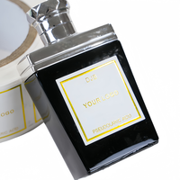 Étiquettes de parfum personnalisées en feuille d'or, autocollants en rouleau pour flacons noirs de parfum