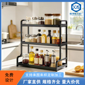 Adjustable Kitchen <b>Spice</b> Rack 3 Tier L Size Durable Multi Purpose <b>Storage</b> With Wooden Lid For Condiments Organization - Product Image 5