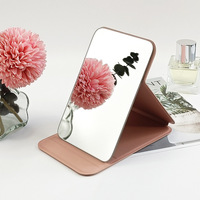 Luma nouveauté en cuir PU debout bureau pliant miroir de maquillage miroir de Table cadeau de voyage miroir cosmétique