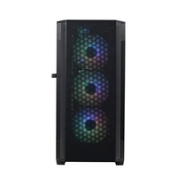 Boîtier PC de bureau Full Tower EATX en SPCC 0,7 mm avec design en maille de fer, panneau latéral gauche en verre trempé rotatif, boîtier de jeu en alliage d'aluminium