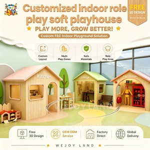 Équipement de jeu d'intérieur personnalisé pour enfants : Supermarché de ville, <span class=keywords><strong>maison</strong></span> de jeu en bois pour aire de jeux intérieure - Product Image 1