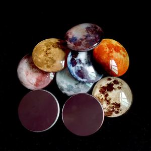 Magnetic Crystal Refrigerator Sticker Wholesale Planet Creative <b>Glass</b> Refrigerator Magnetic Sticker Round - Product Image 3