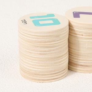 Juego de combinación de memoria de juguete educativo para niños con chips de madera, rompecabezas de embalaje de tubo de papel redondo - Product Image 3