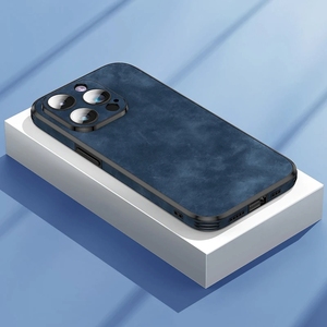 Custodia per telefono con paraurti in pelle di pecora protettiva per telefono <span class=keywords><strong>iPhone</strong></span> 15 <span class=keywords><strong>Pro</strong></span> <span class=keywords><strong>13</strong></span> 12 14 <span class=keywords><strong>Pro</strong></span> Max <span class=keywords><strong>Cover</strong></span> antiurto Business - Product Image 4