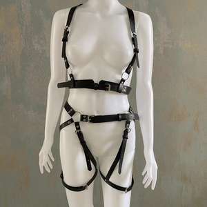 Damen Leder Sexy Dessous Geschirr Set Strumpfband Strümpfe Bondage Schwertgurt BDSM <span class=keywords><strong>Gothic</strong></span> Harajuku Strapshalter Erotisches Sexspielzeug - Product Image 6