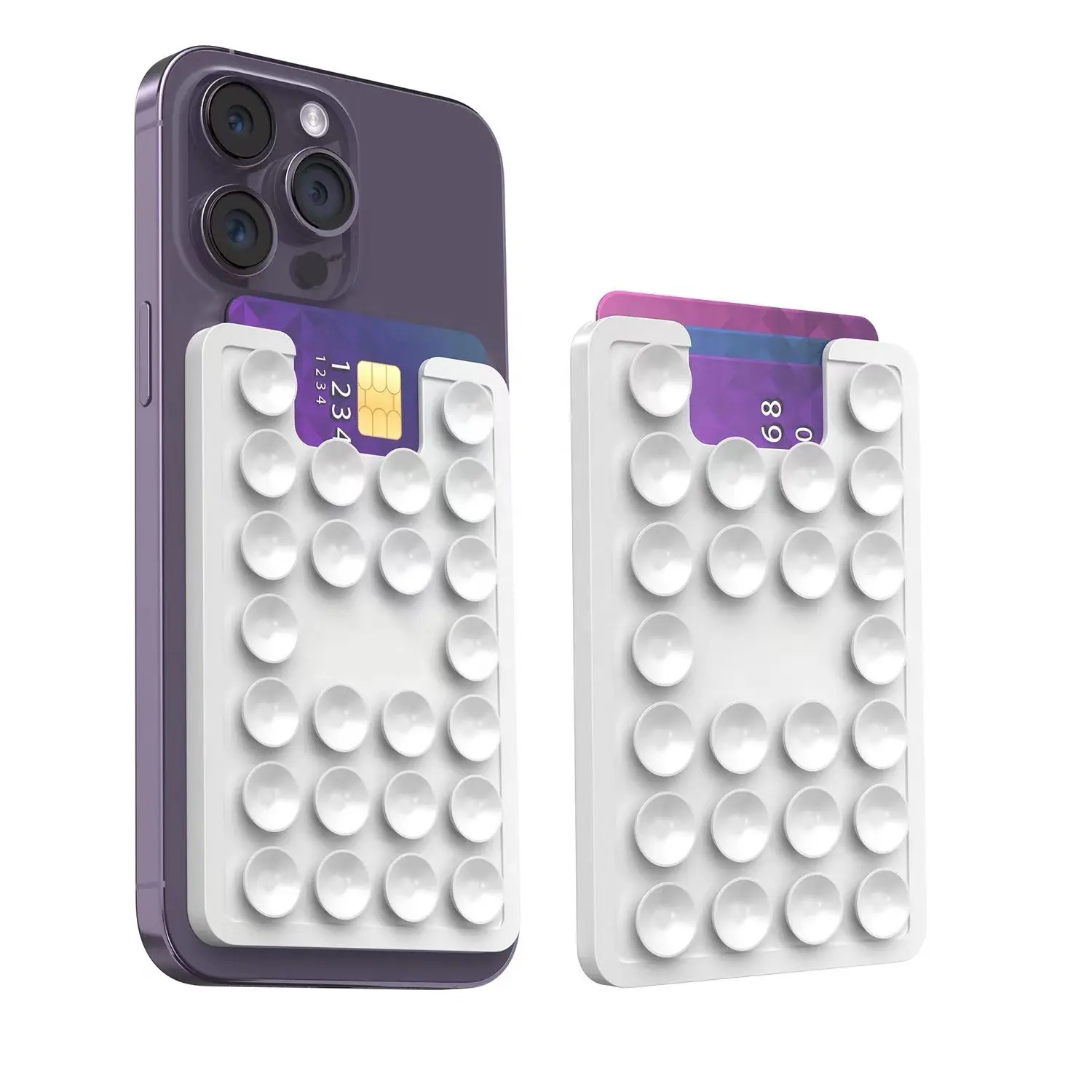 24 rettangolari in Silicone per cellulare cellulare con ventosa adesiva porta mani libere per selfie e video antiscivolo tappetino per ventosa