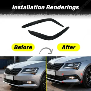 Pour Superb 2017 2018 : Sourcils de phares antibrouillard avant, lèvre de spoiler avant, accessoires de modification et de décoration, kit carrosserie - Product Image 2
