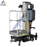 Élévateur mobile hydraulique en aluminium léger et portable, capacité de 150 kg, hauteur de levage de 5 m à 12 m, alimentation AC/DC/hybride