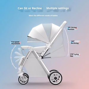 Poussette portable <span class=keywords><strong>ultra</strong></span>-légère facilement pliée avec de légères caractéristiques absorbant les chocs pour les nouveau-nés de 3 ans avec de grandes roues - Product Image 3