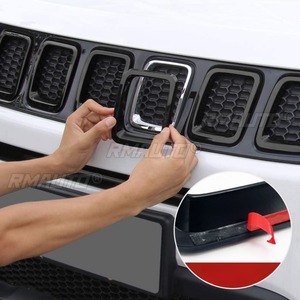 Parrilla Delantera para Coche, Rejilla de Parachoques, Parrilla de Carreras, Kit de Carrocería para Jeep Compass 2017-2020, Accesorios para Coche - Product Image 4