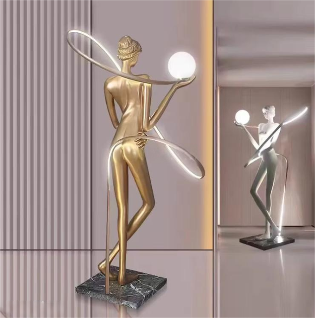 Vincentaa Metal Figure Sculpture Decor Modern Hotel Living Room Sculpture Lighting Floor Sculpture