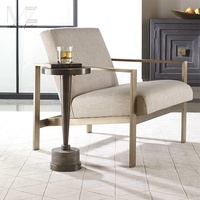 Meuble moderne de salon, chambre à coucher, Table d'appoint en ciment et cuivre Antique