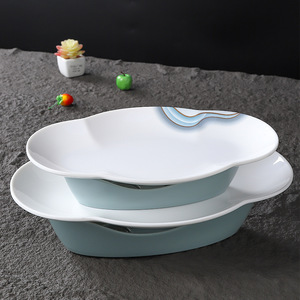 Oval Melamine Serving <b>Tray</b> <b>Large</b> Hotel Restaurant Platter Unbreakable Food Safe Dishware - Product Image 3