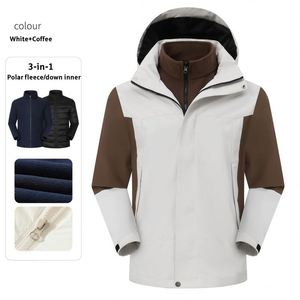 Unisex 3 in 1 Down Inner Coat Hiking <b>Camping</b> Waterproof Windproof Detachable <b>Windbreaker</b> Custom Softshell Outdoor Jacket - Product Image 4
