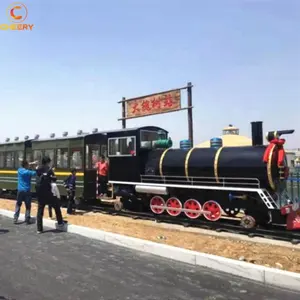 新しい到着大型屋外遊園地設備蒸気機関列車アンティークトラック列車の乗り物