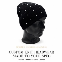 Bonnet tricoté personnalisé Highfly avec strass, chaud pour l'hiver, avec revers, vente en gros, OEM, ODM, marque d'usine, e-commerce, achat en gros
