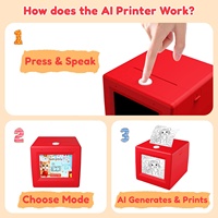 Imprimante d'étiquettes intelligente mini AI à commande vocale, sans encre, portable, thermique, pour enfants, bricolage, notes, étiquettes, artisanat, apprentissage, en stock