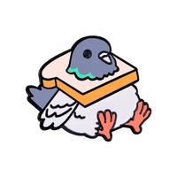 Divertido broche de esmalte de paloma de dibujos animados, pin de solapa de pájaro