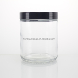 Sang Trọng Rộng Miệng Thẳng Cạnh Lưu Trữ Container Lọ Thủy Tinh Tùy Chỉnh 250Ml 8Oz Rõ Ràng Vòng Nến Thủy Tinh Jar Với Vít Cap - Product Image 1