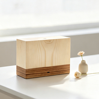 Lampe de table rectangulaire en bois rechargeable à commande tactile, intensité variable en continu, USB Type-C, lumière de nuit LED horizontale pour chevet et chambre d'enfant