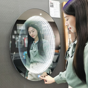 Nhà Máy Bán buôn vòng 80cm 60cm CE ul được liệt kê Chất lượng cao 3D gương Thời gian đường hầm cảm ứng chuyển đổi <span class=keywords><strong>LED</strong></span> Infinity gương - Product Image 6