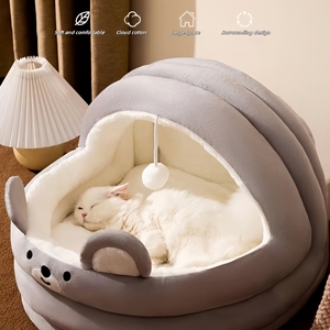 Cama y Cuna <span class=keywords><strong>para</strong></span> Gatos <span class=keywords><strong>para</strong></span> Todas las Estaciones, Casa <span class=keywords><strong>para</strong></span> Gatos Semicerrada, Cama Cálida <span class=keywords><strong>para</strong></span> <span class=keywords><strong>Perros</strong></span> <span class=keywords><strong>para</strong></span> Otoño e Invierno, Artículos <span class=keywords><strong>para</strong></span> Mascotas - Product Image 4