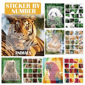 Livres de collage numérique <span class=keywords><strong>avec</strong></span> puzzles, livres de peinture autocollants animaux marins <span class=keywords><strong>avec</strong></span> adhésif repositionnable pour kit d'artisanat DIY pour enfants - Product Image 1