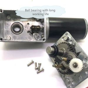 24v 12 볼트 57MM 5882 10mm 샤프트 자동 잠금 강한 자기 DC 웜 사각 기어 감속기 직각 모든 금속 기어 모터 - Product Image 2