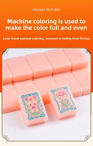 Ensemble de Mahjong américain rose <span class=keywords><strong>Paris</strong></span>, best-seller, prêt à être expédié en 7 jours |   Tuiles de Mahjong Assorties à Simple Couche avec Stock en Gros - Product Image 4