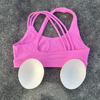 Soutien-gorge de sport pour femme, haut de sport de yoga, couleur unie, dos croisé, bretelles hautes, impact élevé