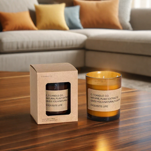 Etiqueta personalizada, tarro cilíndrico marrón, decoración, velas aromáticas, vela perfumada de vidrio de meditación fragante con tapa - Product Image 6