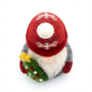 Adorno Navideño de Gnomo de Fieltro de Lana Hecho a Mano, Ecológico y Certificado, para Colgar en la Pared |   Santa Claus Tradicional Escandinavo para las Fiestas - Product Image 5