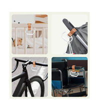 Crochet de poussette en gros, crochet en aluminium avec sangle en velcro, léger, durable, placement personnalisable pour toutes les occasions