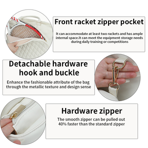 Sac de sport de luxe personnalisé en cuir PU recyclé, sac à dos de transport pour <span class=keywords><strong>raquette</strong></span> de paddle, sac de tennis, sac fourre-tout pour <span class=keywords><strong>raquette</strong></span> de tennis - Product Image 3
